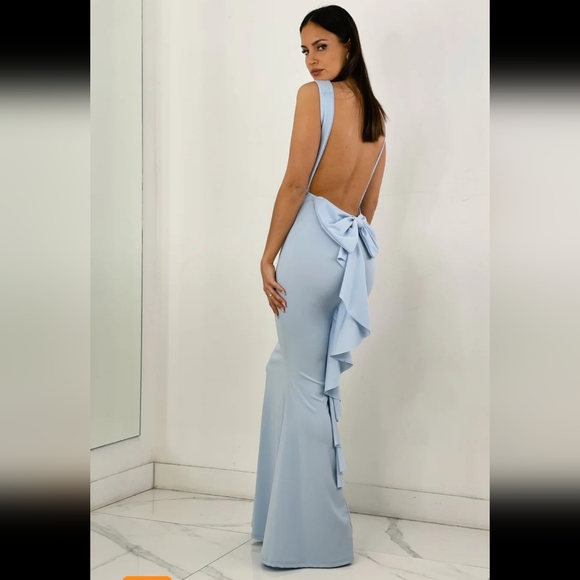 Pastel Blue Bridesmaids Dress - Picture 2 of 2